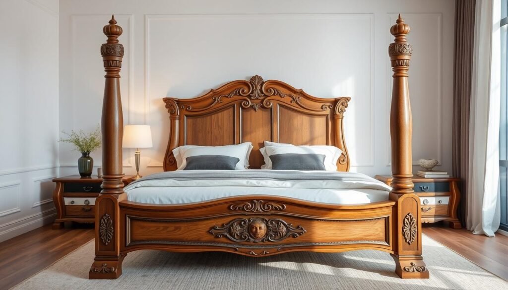 Durable Wood Bed Frame