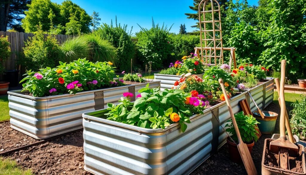 galvanized steel planters