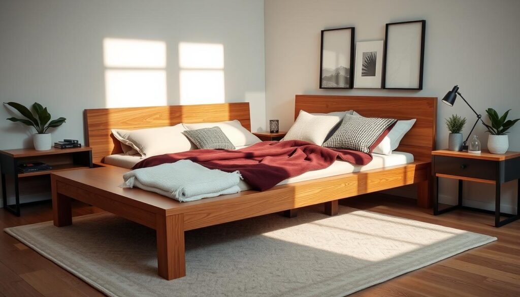 solid wood platform beds